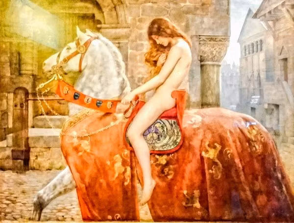 Trái với suy nghĩ của lãnh chúa Leofric, nữ bá tước Godiv dám thực hiện hành động mà chồng cho là bà sẽ không bao giờ dám. Ảnh: James Collier, c. 1898, in the Herbert Museum, Coventry.