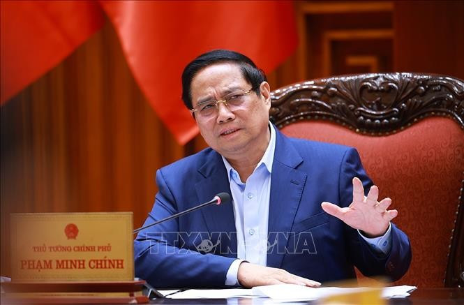 Thủ tướng Phạm Minh Chính phát biểu. Ảnh: Dương Giang/TTXVN