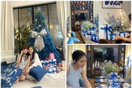 Bên trong biệt thự ngập sắc xanh đón Giáng sinh của Vân Trang