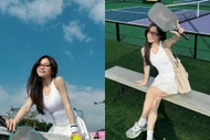 'Hot girl xứ Quảng' Nhật Lê 'trắng phát sáng' trên sân pickleball