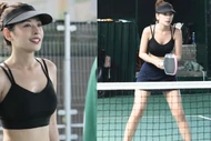 Chi Pu chơi pickleball mặt xinh, body nét căng visual miễn bàn