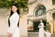 Mai Thảo Linh dịu dàng trong tà áo dài nữ sinh