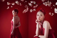 Ngô Lan Hương rực rỡ ngày đầu năm trong bộ cánh đỏ quyến rũ