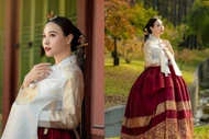 'Vợ đại gia phố núi' Cường Đô La diện Hanbok cực sang
