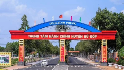 Bình Phước: Cty Sao Việt thi công điện chiếu sáng tại Bù Đốp