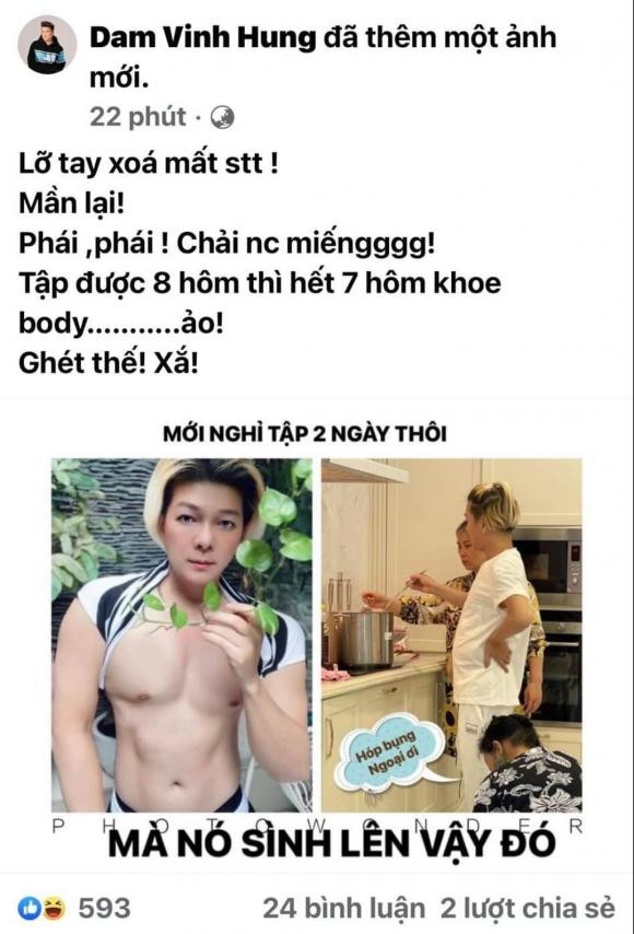 Vũ Hà bị Đàm Vĩnh Hưng "dìm hàng" với loạt ảnh bụng mỡ căng tròn Vu Ha bi Dam Vinh Hung