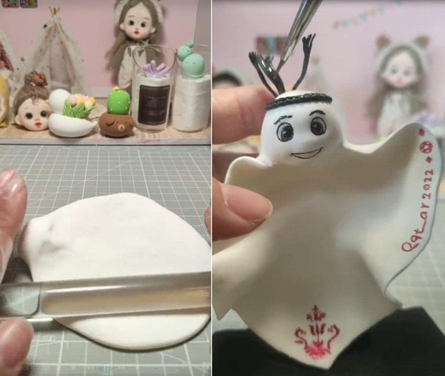 Handmade linh vật World Cup 2022 La’eeb từ đủ loại chất liệu - Hình 3 Handmade linh vat World Cup 2022 La’eeb tu du loai chat lieu-Hinh-3