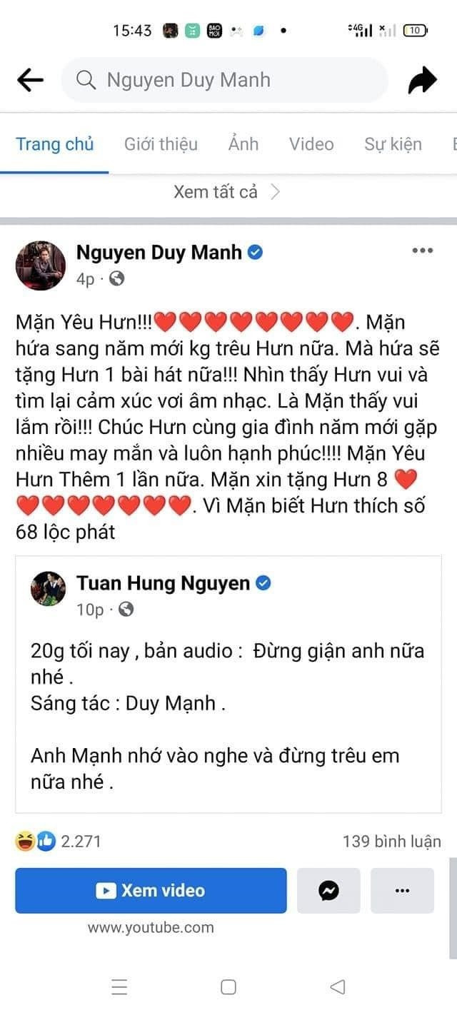 Sau nhiều năm bị "trêu", Tuấn Hưng tung ca khúc do Duy Mạnh tặng - Hình 2 Sau nhieu nam bi
