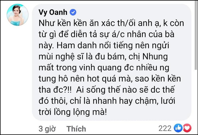 Vy Oanh chửi sốc nữ đại gia, tố đu bám cái chết Phi Nhung - Hình 2 Vy Oanh chui soc nu dai gia, to du bam cai chet Phi Nhung-Hinh-2