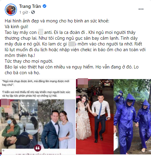 Trang Trần quát mắng anti-fan soi mói Lý Hải, Thủy Tiên từ thiện - Hình 5 Trang Tran quat mang anti-fan soi moi Ly Hai, Thuy Tien tu thien-Hinh-5