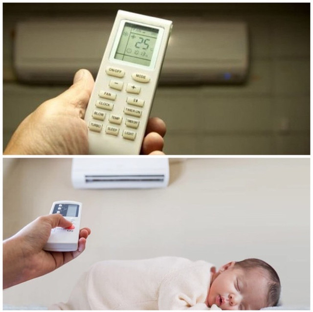 Cẩn trọng nguy cơ sốc nhiệt khi dùng điều hòa ở trẻ nhỏ Can trong nguy co soc nhiet khi dung dieu hoa o tre nho