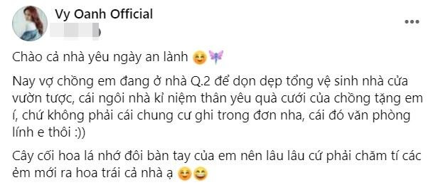 Động thái của Vy Oanh trong ngày nữ đại gia thông báo đến nhà - Hình 2 Dong thai cua Vy Oanh trong ngay nu dai gia thong bao den nha-Hinh-2