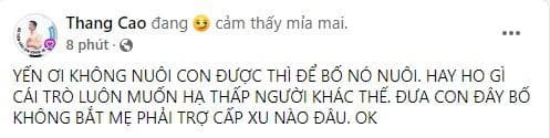 Hoàng Yến tuyên bố không nhận trợ cấp nuôi con, chồng cũ đáp gắt - Hình 2 Hoang Yen tuyen bo khong nhan tro cap nuoi con, chong cu dap gat-Hinh-2