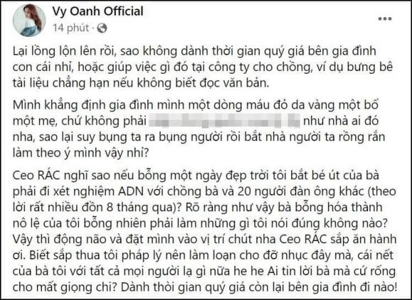 Bị yêu cầu thử ADN các con với 3 người, Vy Oanh đáp sốc - Hình 2 Bi yeu cau thu ADN cac con voi 3 nguoi, Vy Oanh dap soc-Hinh-2