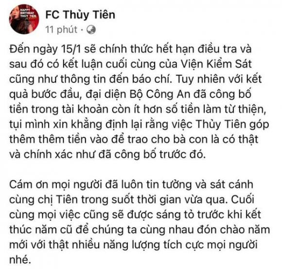 FC Thủy Tiên lên tiếng khi Bộ công an công bố kết quả điều tra - Hình 3 FC Thuy Tien len tieng khi Bo cong an cong bo ket qua dieu tra-Hinh-3