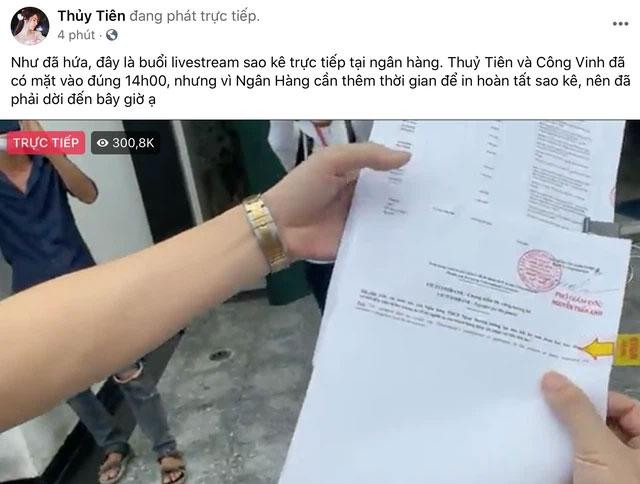 500k người xem Thủy Tiên sao kê, gấp đôi kỷ lục của bà Hằng 500k nguoi xem Thuy Tien sao ke, gap doi ky luc cua ba Hang