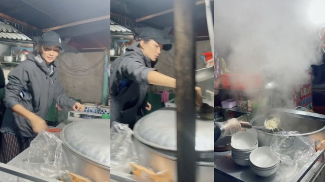 HHen Niê mặc đồ giản dị chuyển nghề sang phụ bán hủ tiếu HHen Nie mac do gian di chuyen nghe sang phu ban hu tieu