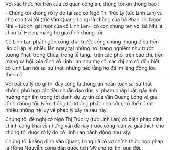 Ba mẹ Vân Quang Long tung bằng chứng Linh Lan giả mạo nhân thân - Hình 3 Ba me Van Quang Long tung bang chung Linh Lan gia mao nhan than-Hinh-3