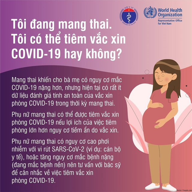 Phụ nữ mang thai tiêm vắc xin COVID-19 cần lưu ý gì? Phu nu mang thai tiem vac xin COVID-19 can luu y gi?