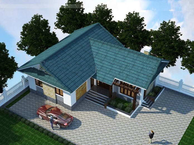 Loạt mẫu nhà cấp 4 chữ L hợp mốt, tiết kiệm gia chủ thích mê - Hình 4 Loat mau nha cap 4 chu L hop mot, tiet kiem gia chu thich me-Hinh-4