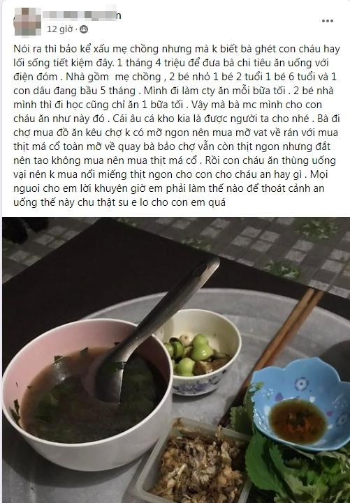 Gửi mẹ chồng 4 triệu/tháng, con dâu bầu bí uất nghẹn nhìn mâm cơm - Hình 2 Gui me chong 4 trieu/thang, con dau bau bi uat nghen nhin mam com-Hinh-2