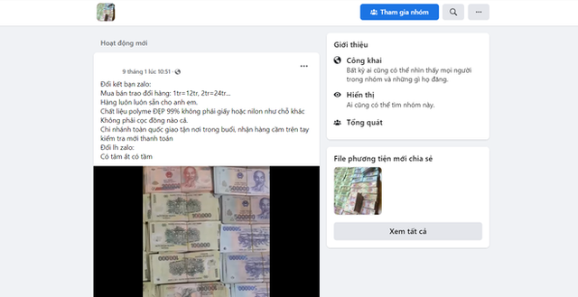 Chợ tiền giả rao bán công khai trên mạng, mời chào tỷ lệ đổi 1-12 Cho tien gia rao ban cong khai tren mang, moi chao ty le doi 1-12