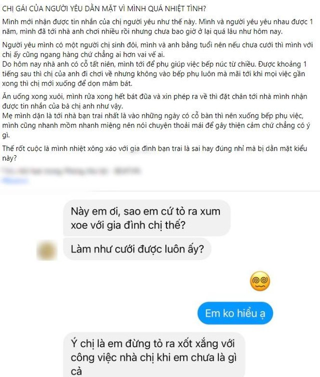 Ra mắt nhà người yêu, cô gái bị chị chồng tương lai "dằn mặt" Ra mat nha nguoi yeu, co gai bi chi chong tuong lai