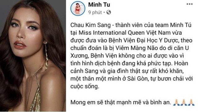 Người mẫu Châu Kim Sang bị viêm màng não do di căn u xương - Hình 2 Nguoi mau Chau Kim Sang bi viem mang nao do di can u xuong-Hinh-2