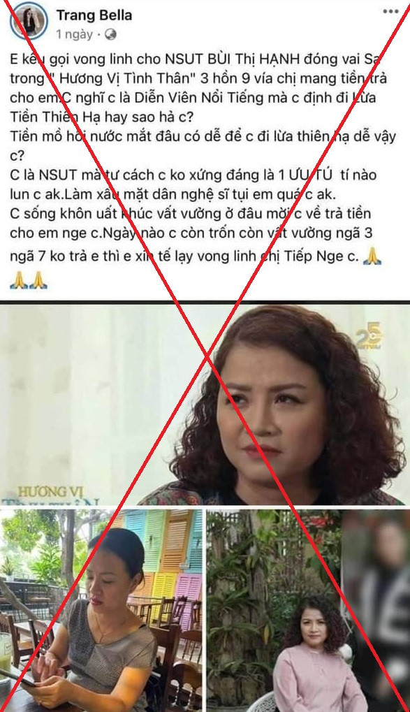 NSƯT Thu Hạnh lên tiếng về tin đồn trốn nợ - Hình 2 NSUT Thu Hanh len tieng ve tin don tron no-Hinh-2
