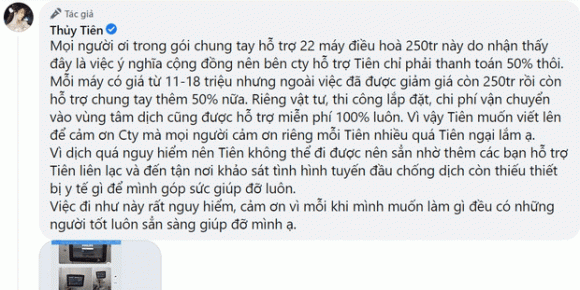 Thủy Tiên lên tiếng khi bị tố "nhận vơ" lắp 22 điều hòa ở Bắc Giang - Hình 4 Thuy Tien len tieng khi bi to