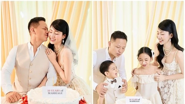 Á hậu Trà My cùng chồng doanh nhân kỷ niệm 10 năm ngày cưới