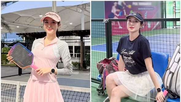 Á hậu Huyền My gợi cảm trên sân pickleball 