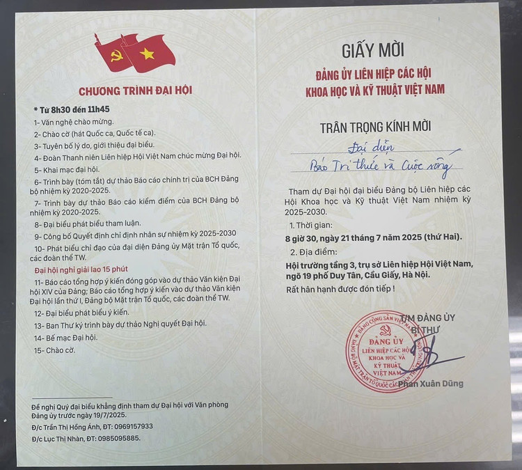 Giấy mời tham dự Đại hội được Tiểu ban tổ chức gửi tới 250 đại biểu, tổ chức và cá nhân. dai-hoi1.jpg