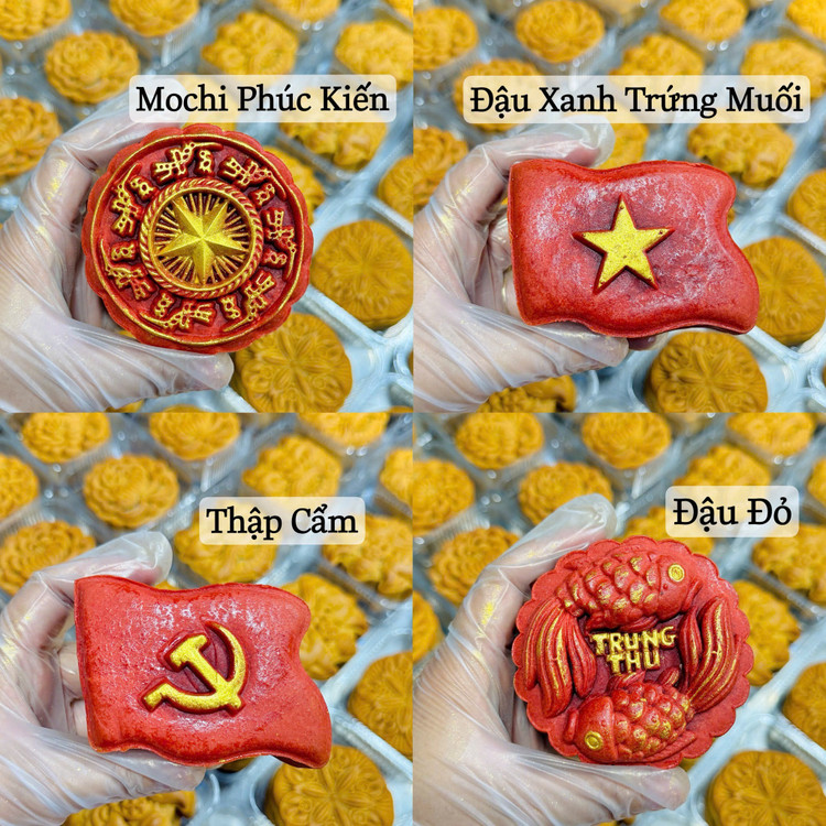 Bánh đủ các loại nhân cho khách lựa chọn. Ảnh: Facebook banh-trung-thu10.jpg