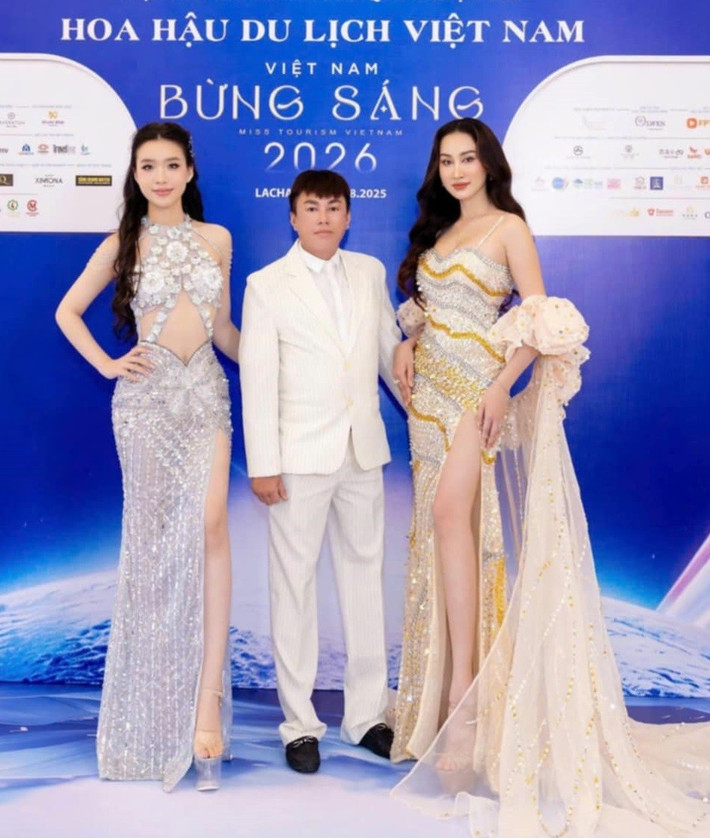 Bộ ba NTK Tommy Nguyễn, Hoa khôi Đoàn Hồng Trang và Hoa khôi Người đẹp Trăng rằm tỉnh Phú Yên 2024 Vân Anh (Sam Nabi).