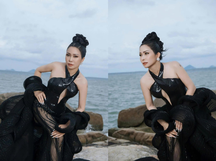 Giữa không gian khoáng đạt của mây trời và biển cả tại đảo Hòn Tre, Nha Trang, Hoa hậu Nhân ái của cuộc thi Hoa hậu Diva Doanh nhân Việt Nam Quốc tế Toàn cầu 2025 Hằng Nguyễn đẹp lộng lẫy, quý phái.