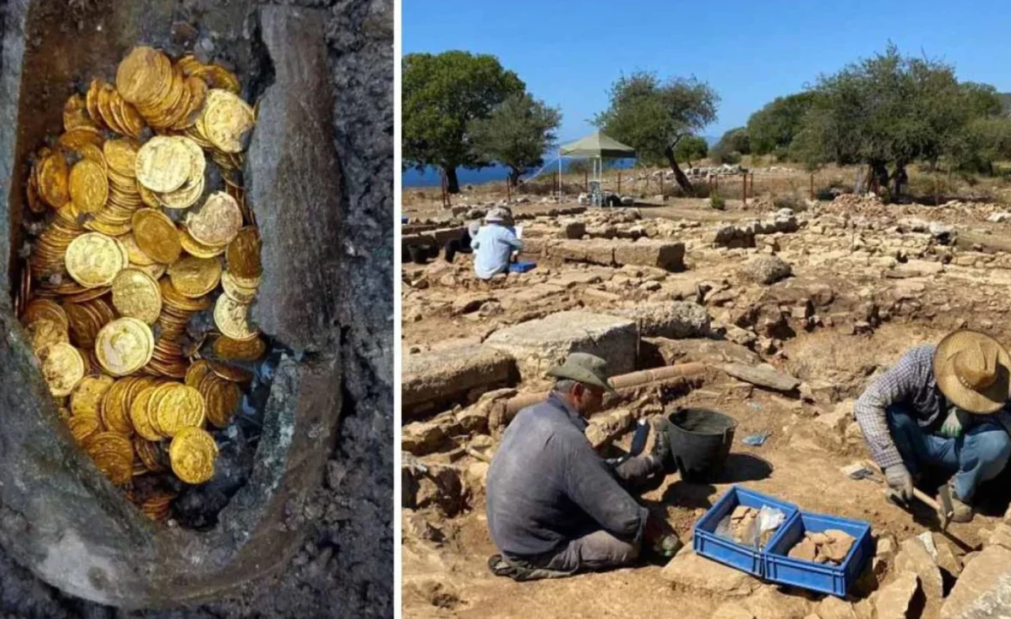 Tận mục chiếc bình cổ đầy đồng tiền vàng Ba Tư 