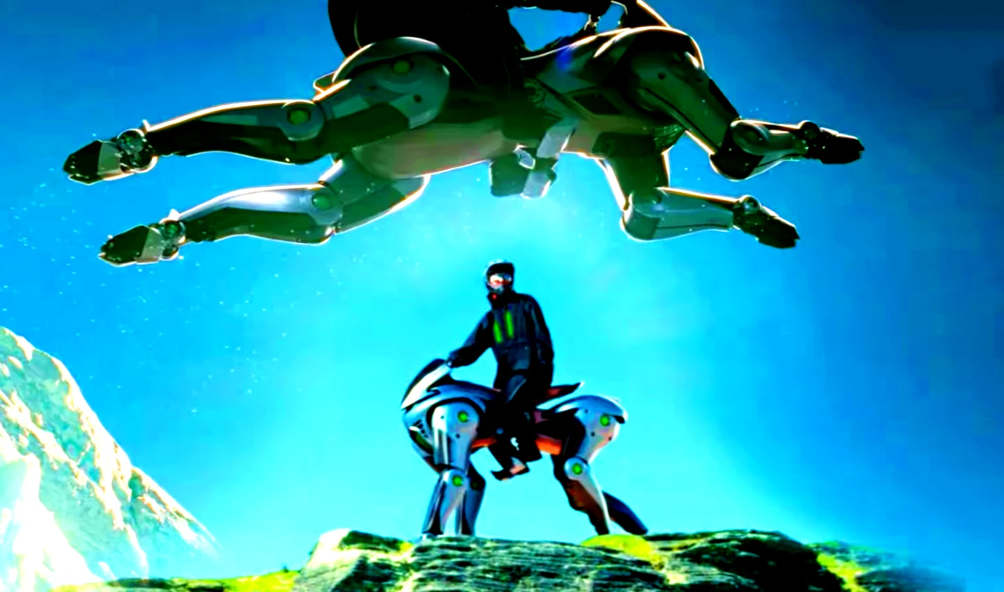 Thích thú xem ngựa robot cõng người băng băng leo núi