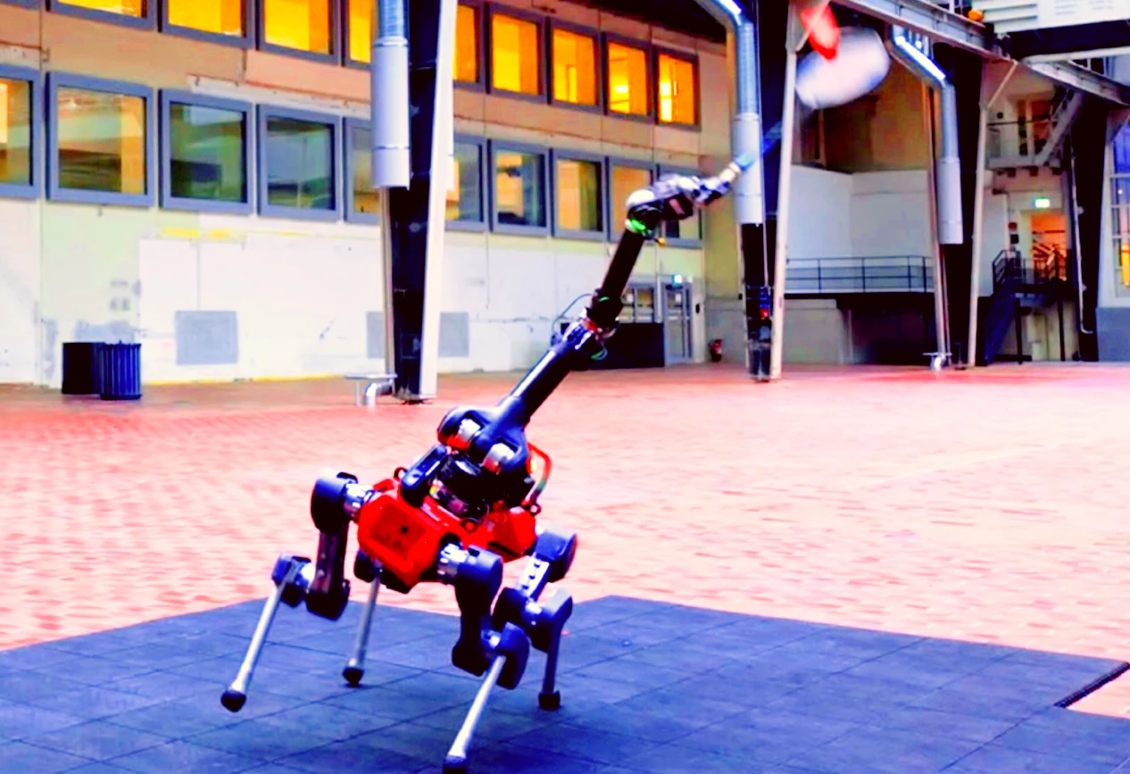 Robot bốn chân chơi cầu lông cùng con người 