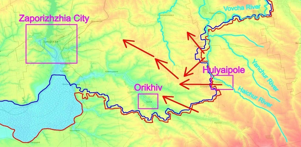Và nếu RFAF tận dụng được đầu cầu Huliaipole mà họ vừa giành quyền kiểm soát, để tiến xa hơn về phía tây tới làng Omelnyk, con đường cuối cùng nối liền hậu phương với tiền phương sẽ bị cắt đứt. Nếu AFU rút một số lực lượng khỏi hướng Orekhov để phản công ở Hulyaipole, điều này có thể dẫn đến việc RFAF tiến vào và chiếm đóng Orekhov. (nguồn ảnh Military Review, Ukrinform, Sputnik).