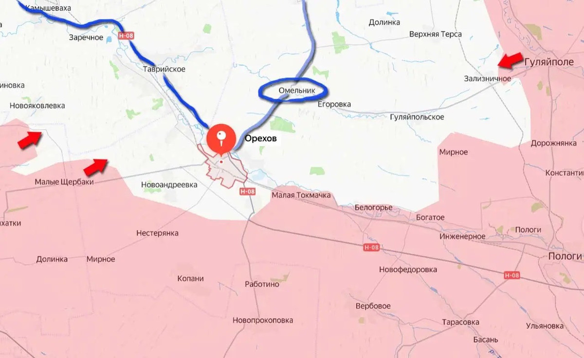 Theo phân tích của các chuyên gia quân sự và blogger Nga, sau khi chọc thủng phòng tuyến thứ hai chạy qua Tersyanka, Lyubitske và Omelnyk, một phần của Cụm Vostok sẽ tiến về Volnyansk, bao vây lực lượng Ukraine; trong khi một phần khác sẽ tiếp cận Orekhov từ phía đông.