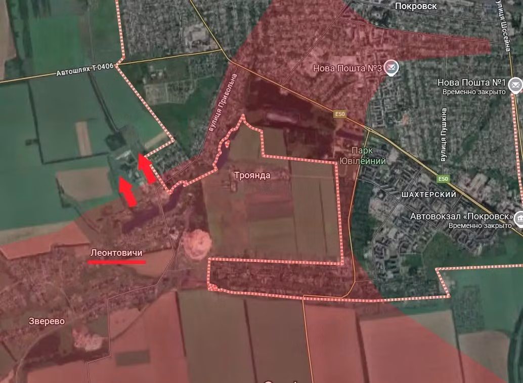 Vào ngày hôm nay, trang Military Review đưa tin, quân đội Nga (RFAF) đã đạt được thắng lợi quan trọng trên hướng nam thành phố Pokrovsk; trong đó có việc kiểm soát hoàn toàn ngôi làng Leontovichi. Nơi được coi là đầu cầu để quân Nga tiến vào thành phố Pokrovsk.