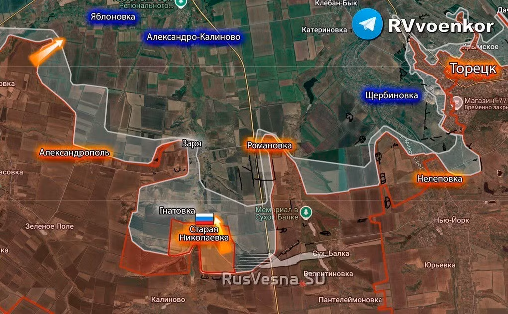 Hiện tại, quân đội Nga (RFAF) ở hướng phía nam thành phố Kostiantynivka, nằm ở phía tây tỉnh Donetsk, đã đột phá qua tuyến phòng thủ của quân đội Ukraine (AFU) và tiếp tục tiến quân từ nhiều hướng, về phía hồ chứa nước Kleban-Byk. Hồ chứa nước nhân tạo lớn này, nằm giữa hai thành phố Toretsk và Konstantinovka ở Donbass.