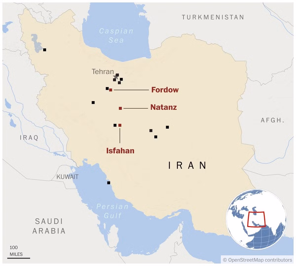 Ghoncheh Habibiazad, phóng viên Ban tiếng Ba Tư của BBC, cho biết người Iran đã hoàn thành sơ tán cả ba cơ sở hạt nhân, mà Mỹ tấn công trước đó. Còn Phó giám đốc chính trị của Đài truyền hình nhà nước Iran Hassan Abedini, phát biểu trực tiếp trên sóng, cho biết tất cả các cơ sở này đã được sơ tán "một thời gian trước”.