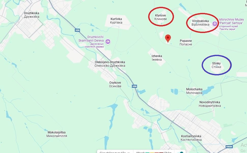 Hôm 4/12, Bộ Quốc phòng Nga tuyên bố chiếm giữ Bezimyane, nằm ở phía đông thành phố Druzhkivka. Khu định cư này có quy mô nhỏ (dân số 10 người), nhưng, giống như khu định cư Klynove được kiểm soát hôm 1/12, nó có ý nghĩa chiến thuật quan trọng trong chiến dịch do Cụm tác chiến phương Nam RFAF tiến hành. Còn những gì xảy ra ngày 1/12 tại khu vực Strashny Yar, có ý nghĩa quan trọng như một bước đột phá trực diện, đó là lý do tại sao phóng viên Khairullin đặt dấu mốc chiến thuật này trên bản đồ.