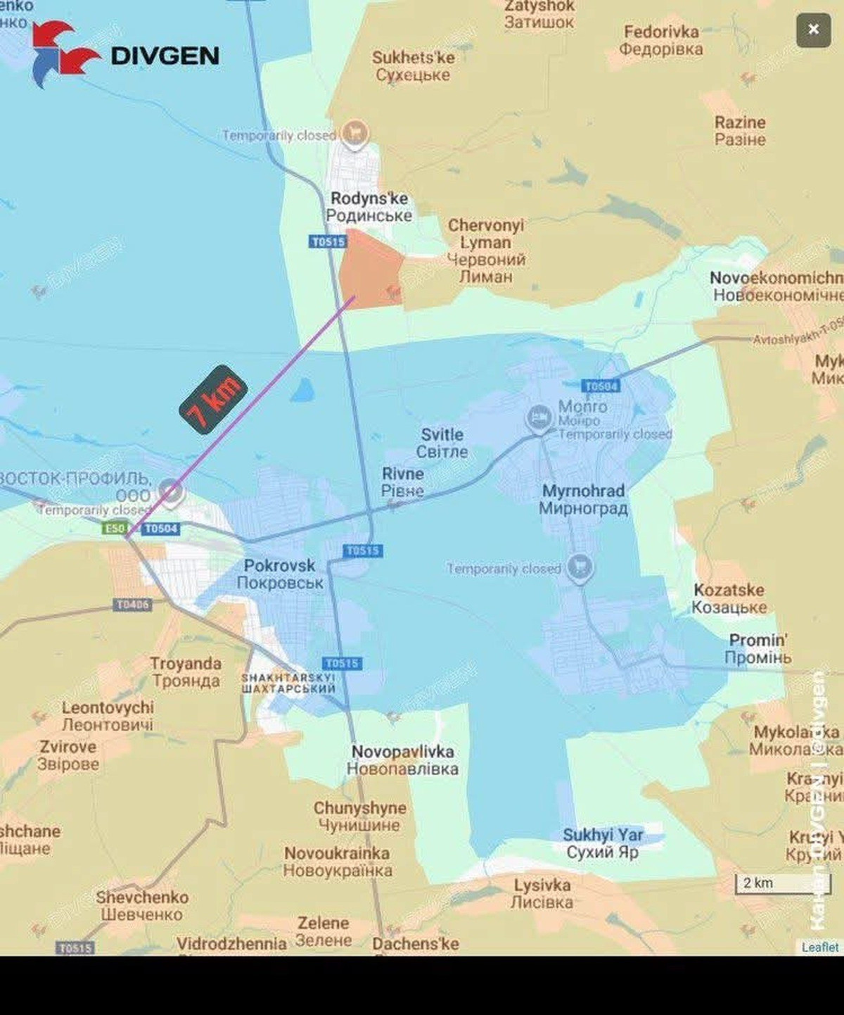 Như vậy lúc này hai gọng kìm “đông – tây” của RFAF ở Pokrovsk chỉ còn cách nhau chừng 7km. Với hành lang hẹp như vậy, các loại hỏa lực, đặc biệt là UAV FPV, hoàn toàn có thể khống chế 24/7 tất cả các hành động của quân Ukraine.