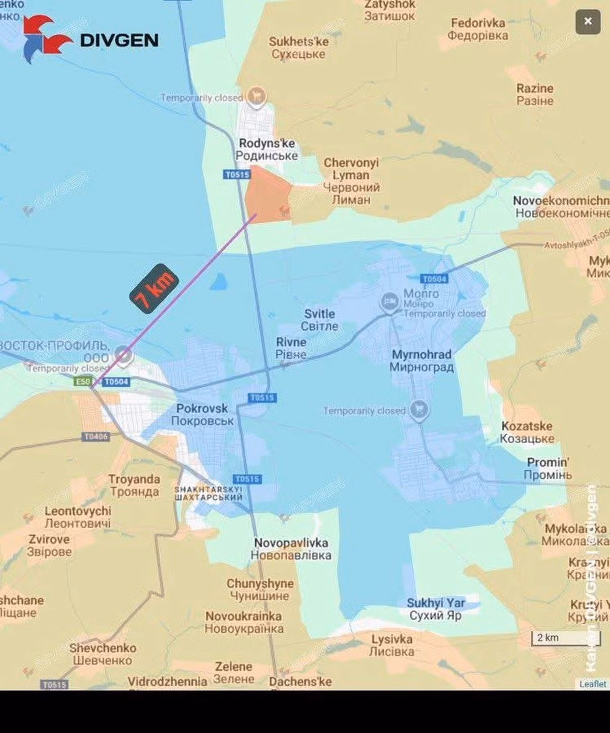 Như vậy lúc này hai gọng kìm “đông – tây” của RFAF ở Pokrovsk chỉ còn cách nhau chừng 7km. Với hành lang hẹp như vậy, các loại hỏa lực, đặc biệt là UAV FPV, hoàn toàn có thể khống chế 24/7 tất cả các hành động của quân Ukraine.