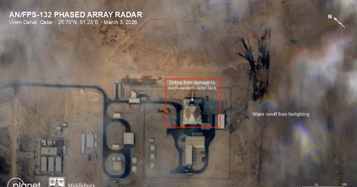 Vào ngày 3/3, công ty vệ tinh Mỹ Planet Labs đã công bố một hình ảnh mới, chất lượng cao hơn về radar AN/FPS-132 UEWR của Qatar; cho thấy một đốm đen trên mái của cấu trúc, gần phần phía đông bắc của "kim tự tháp" chứa các mảng ăng-ten. Trong phần bình luận, Planet Labs cho biết đây là “mảnh vỡ” từ một vụ tấn công bằng tên lửa.