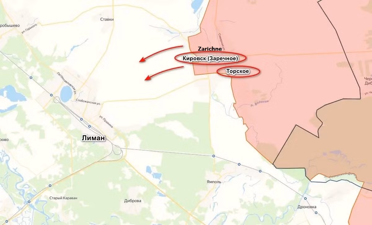 Trang Military Review dẫn nguồn tin của Bộ Quốc phòng Nga cho biết, RFAF đang hoàn tất việc kiểm soát làng Zarichne (Nga gọi là Kirovsk). Hiện tại, các đơn vị thuộc Cụm quân phía Tây RFAF, đang dọn sạch tàn quân của Lữ đoàn bộ binh cơ giới độc lập số 63 của AFU khỏi ngôi làng.