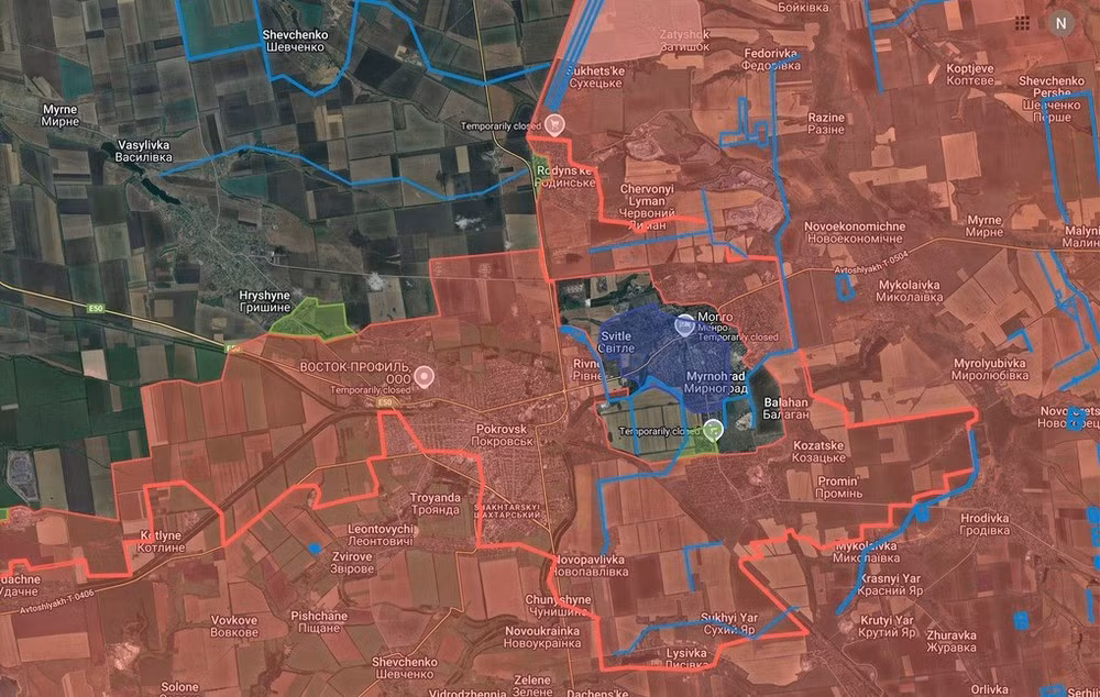 Diện tích lãnh thổ được kiểm soát ở khu vực này của mặt trận lên tới khoảng 7,5 km vuông. Mặc dù con số này có vẻ không nhiều, nhưng điểm quan trọng là những km vuông này đã được kiểm soát cùng với các vị trí mà quân Ukraine đang phòng ngự ở phía bắc sông Grishinka.